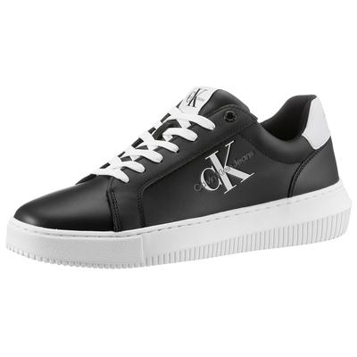 Plateausneaker CALVIN KLEIN JEANS "SEAMUS 20L", Herren, Gr. 44, schwarz-weiß (schwarz, weiß), Leder, sportlich, Schuhe, 