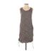 Gap Casual Dress - Mini Scoop Neck Sleeveless: Gray Print Dresses - Women's Size Small