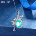 Vintage 8*10mm Rubis Émeraude Tourmaline Paraiba Pendentif Collier pour Femmes Pierres Précieuses de