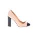 J.Crew Heels: Slip On Chunky Heel Minimalist Tan Print Shoes - Women's Size 5 - Closed Toe