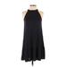 Ann Taylor LOFT Casual Dress - A-Line Crew Neck Sleeveless: Black Print Dresses - Women's Size 2X-Small Petite
