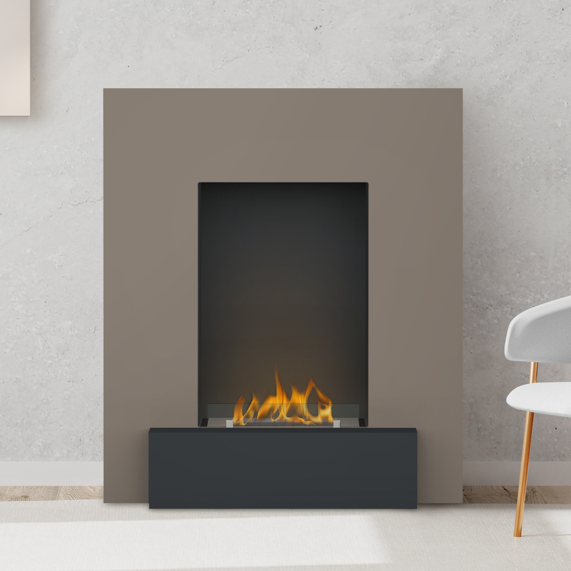 Noble Flame CORVO 950 FS [moderner Ethanolkamin]: Beigegrau Image