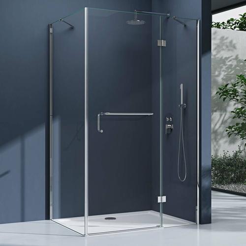 Eck-Duschkabine Eckdusche Rav04K 90x110x190cm Glasdusche ESG-Sicherheitsglas Klarglas inkl.