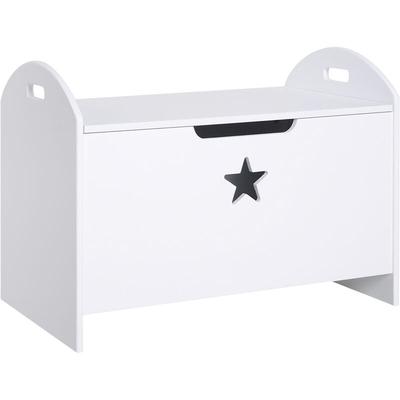 Spielzeugkiste Kinder Aufbewahrungsbox Sitztruhe Sicherheitsscharnier Weiß mdf 62 x 40 x 46,5 cm