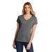 Port & Company LPC330V Women's Tri-Blend V-Neck Top in Graphite Grey size Large | Polyester/Cotton/Rayon