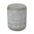 Wickson Lightweight Concrete Outdoor Side Table Concrete Finish and White