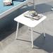 Crestlive Products Outdoor Aluminum Rectangular Patio Side Table White