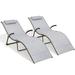 Crestlive Products Set of 2 Outdoor Lounge Chairs Pool Folding Reclining Chaise Light Gray