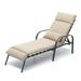 Crestlive Products Adjustable Metal Outdoor Chaise Lounge Chair in Tan