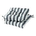 Canopy Stripe Gray 20 in. Square Outdoor Tufted Seat Cushion (set of 2) by Greendale Home Fashions