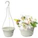 Ludlz Plastic Hanging Flower Plant Pots Chain Basket Planter Holder Round Hanging Fence Railing Wall Planter Plant Containers for Outdoor Indoor Plants Garden Balcony Decoration