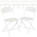 Flash Furniture Hercules Series White Plastic Folding Chair Set of 10 with 10 x 10 Black Pop Up Canopy Tent