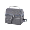 XIUH Great Quality Multi Color Custom Size Handle 420D Polyester Nylon Double Compartment Cooler Bag For Lunch Grey