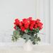 Efavormart 12 Bushes | Red Artificial Premium Silk Flower Rose Bud Bouquets