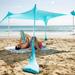 SUN NINJA Pop Up Turquoise Beach Tent UPF50+ with Shovel Pegs & Stability Poles