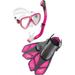 Cressi Bonete Pro Dry Mask Snorkel Fin Combo (Translucent Pink S/M | US Man 4.5/8.5 | US Lady 5/9.5 | EU 36/41)