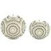 Daya Beaded Silver Plating Tealight Candle Holders Set of 2