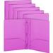 Enday Folders with Pockets and Prongs 2 Pocket Portfolio Folder for School and Office Purple 6 Pcs