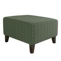 Innerwin Square Stretch Ottoman Slipcover Jacquard Ottoman Covers Stretch Footstool Slip Cover Military Green Block Lift Flower Pedal L Code