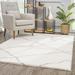 Rug Branch Contemporary Boho Shag White Grey Indoor Area Rug - 5x7