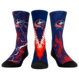 Youth Rock Em Socks Columbus Blue Jackets Three-Pack Crew Set