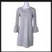 J. Crew Dresses | J.Crew Size S Shift Knitted Dress Ivory Black Striped Scoop Neck Bell Sleeve | Color: Black | Size: S