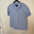 American Eagle Outfitters Shirts | American Eagle Outfitters Blue Denim Short Sleeve Button Down Shirt | Color: Blue | Size: M