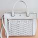 Kate Spade Bags | Kate Spade White Perforated Medium Top Zip Crossbody Tote Bag | Color: Gold/White | Size: Medium