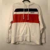 Levi's Shirts | Levi’s Red, White And Blue Zip-Up Sweatshirt, Size Medium | Color: Red/White | Size: M