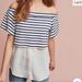 Anthropologie Tops | Anthropologie Postmark Blue Striped Off The Shoulder Shirt | Color: Blue/White | Size: Xs