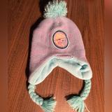 Disney Accessories | Disney Frozen Elsa Knit Winter Beanie Hat Girls Size 4-14 Pom-Pom | Color: Pink/Purple | Size: Osg