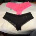 Pink Victoria's Secret Intimates & Sleepwear | 2 Nwt Victoria Secret Pink Solid Pink, Solid Black “Cheeky” Panties Size M | Color: Black/Pink | Size: M