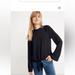 Madewell Tops | Madewell Euc Black Sheer Loose Fit S Tie At Waist Top Great Basic | Color: Black | Size: S