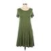 KORSIS Casual Dress - A-Line: Green Solid Dresses - Women's Size X-Small