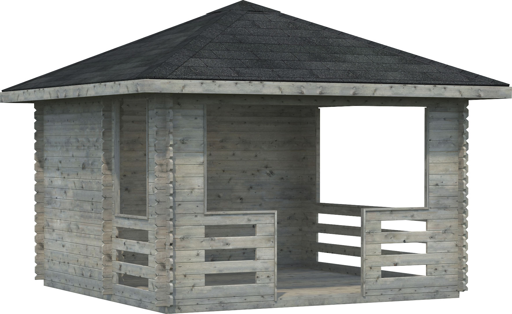 Gartenhaus PALMAKO "Pavillon Julie", grau, Fußboden im Gartenhaus, ohne Dacheindeckung, Massivholz, Gartenhäuser, grau