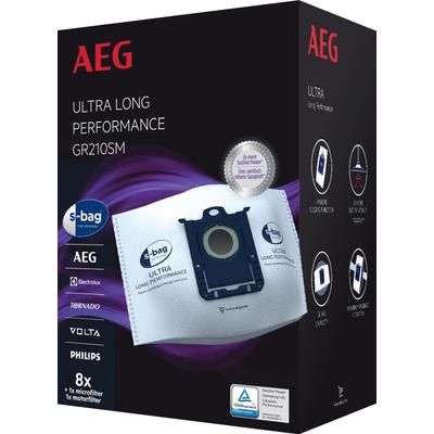 AEG Staubsaugerbeutel "s-bag Megapack für VX9 GR210SM" Staubbeutel 5l Füllmenge weiß (weiß/blau)