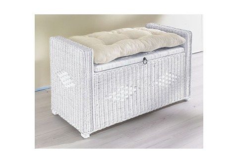 Sitztruhe HOME AFFAIRE "Schönerempfang, TOPSELLER", weiß, B:90cm H:51cm T:45cm, Sitzbänke, Belastbar bis max. 80 Kg, mit Stauraum