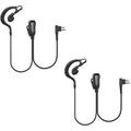 MaximalPower Replacement G Shape Hook Ear Pieces for 2-Pin Motorola 2 Way Radios | Clip-Ear Earpiece Headset for Models CP200 CLS1110 CLS1410 Motorola Two-Way Radios Walkie Talkie (2 Pack)