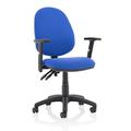 Dynamic KC0028 Eclipse II Lever Task Operator Chair with Height Adjustable Arms - Blue with Height Adjustable Arms Matching Bespoke Colour Blue Fabric