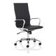 OPO Nola Executive Office Chair Bonded Leather with Arms | Executive Static Chair with High Back Large Seat and Tilt Tension | Matching Chrome Armrests and Base High Black Leather