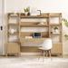 Bixby 3-Piece Wood Office Desk & Bookshelf by Modway Wood in Brown | 71 H x 90 W x 18.5 D in | Wayfair EEI-6114-OAK