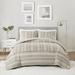 Beautyrest Kent 3 Piece Striped Herringbone Oversized Comforter Set Polyester/Polyfill in Brown | Full/Queen Comforter + 2 Standard Shams | Wayfair