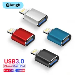 Elough-Adaptateur OTG USB 3.0 pour iPhone iPhone 14 13 12 11 Pro XS Max Poly X 8 iPad U