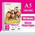 Papier photo super blanc pour imprimante 100 feuilles 200 g/m² format A5 jet d'encre simple