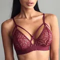 Soutien-gorge en dentelle transparente pour femmes Sexy sans couture Bandage croisé débardeur