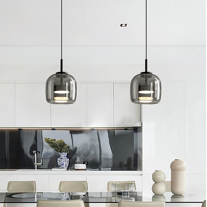 Led verre Suspension lumière luxe suspension lampe déco nordique suspendus luminaires chambre moderne Luminaire Suspension