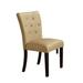Red Barrel Studio® Tufted Dining Chair in Cream Faux Leather/Upholstered in Brown | 38 H x 25 W x 19 D in | Wayfair