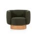 Barrel Chair - AllModern Fielding 39.25" W Swivel Barrel Chair /Other Performance Fabrics in Brown/Green | 29.25 H x 39.25 W x 32.75 D in | Wayfair
