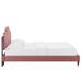 Aviana Performance Velvet Bed by Modway Upholstered/Velvet in Pink | 45.5 H x 79 W x 89.5 D in | Wayfair MOD-6839-DUS