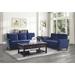 Orren Ellis Deview 68" Velvet Round Arm Sofa w/ Reversible Cushions Velvet in Blue | 16 H x 68 W x 26.25 D in | Wayfair